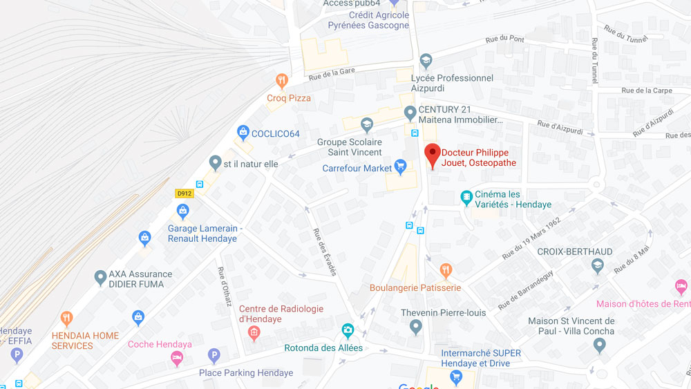 Carte situation Cabinet d'osthéopathie à Hendaye du Dr Jouet
